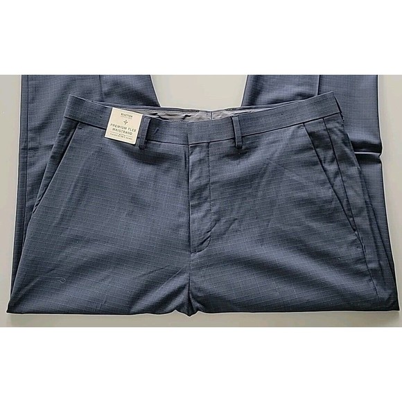 Kenneth Cole Reaction Mens Size 34x32 Flex Waistband Stretch Slim Fit Pants Blue - Picture 2 of 11